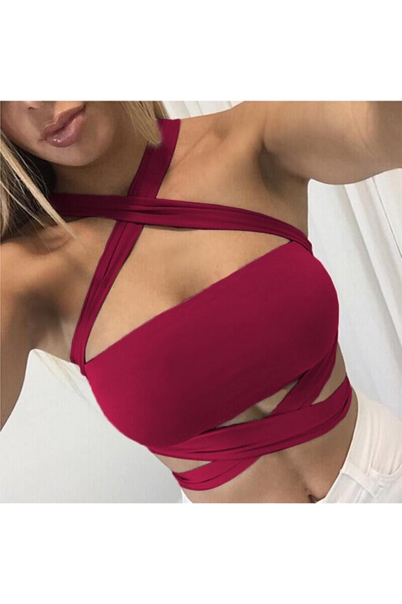 Women'S Wild Style Off The Shoulder Crop Tops Sequins Strapless Bra Tank Vests