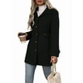 thumbnail image 1 of Women'S Winter Classic Outwear Overcoat with Pockets Single Breasted Pea Coat Black S, 1 of 9