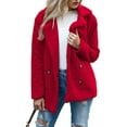 thumbnail image 1 of Women'S Winter Coats Fleece Faux Fur Shearling Oversized Trendy Jackets Warm Outerwear Clothing Red XXXL, 1 of 9