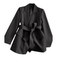 thumbnail image 1 of Women'S Winter Jackets Dressy Casual Ribbed Long Sleeve Lapel Fashion Work Busines Black XL, 1 of 8