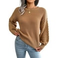 thumbnail image 1 of Women'S Winter Pullover Sweater Casual Long Sleeve Crewneck Loose Chunky Knit Jumper Tops Blouse Khaki S, 1 of 9