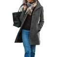 Women'S Winter Wool Blend Pea Warm Coat Single Breasted Stand Collar