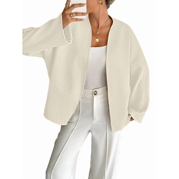 Women'S Wrap V Neck Long Sleeve Tie Front Belted Cardigan Casual Sweater Apricot L