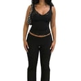 thumbnail image 1 of Women'S Y2k Lace Sleeveless Top V Neck Spaghetti Strap Tank Top See Through Tops, 1 of 10