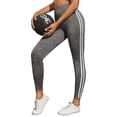 thumbnail image 1 of Women'S Yoga Lounge Leggings with Double Stripe Design, Comfort Fit, Non-See Through Gray S, 1 of 7