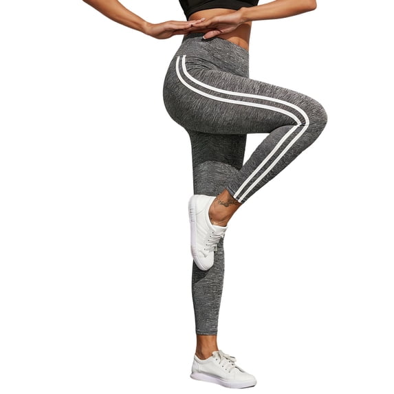 Women'S Yoga Lounge Leggings with Double Stripe Design, Comfort Fit, Non-See Through