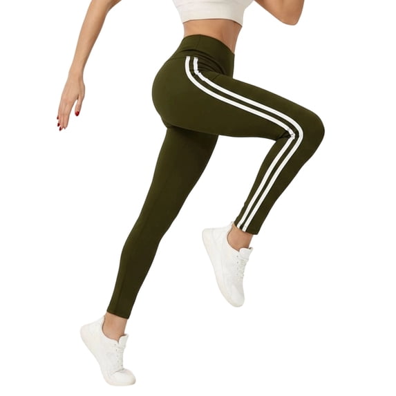 Women'S Yoga Lounge Leggings with Double Stripe Design, Comfort Fit, Non-See Through