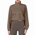 thumbnail image 1 of Women'S Zip Up Athletic Jacket Stand Collar Windproof Sun Protection Workout Outdoor Jacket Chestnut Color L, 1 of 8