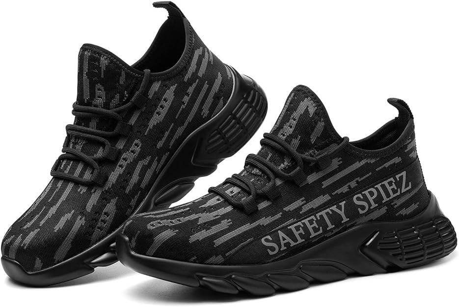 Women S1 Non Slip Composite Toe Work Shoes Metal-Free Puncture Proof Medium Wide Fit Safety Sneakers for Work and Daily Wear