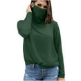 thumbnail image 1 of Women SPF Shirts Long Sleeve Lightweight Rash Guard Hiking Tops UPF 50+ Sun Protection Cooling Blouse with Mask, 1 of 5