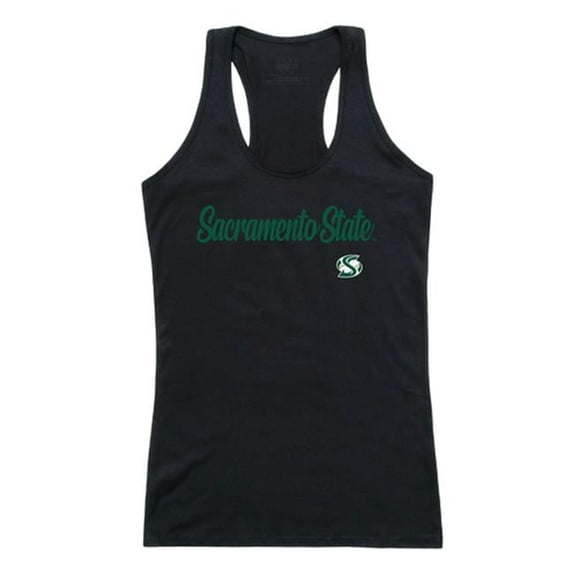 Women Sacramento State Hornets Script Tank T-Shirt, Black - Medium