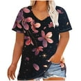 thumbnail image 1 of Women Sales Women V Neck Tshirt Graphic Floral Print Tee Shirts Plus Size Tee Shirts Dressy Casual Shirts, 1 of 5