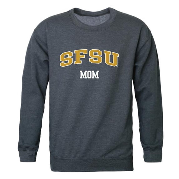 Women San Francisco State Gators Mom Crewneck Fleece, Heather Charcoal - Large