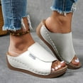 thumbnail image 1 of Women Sandals Sandals For Women Dressy Women's Wedge Sandals - Slip On Dressy Summer Slides with Memory Foam, Lightweight Platform Shoes, 1 of 8