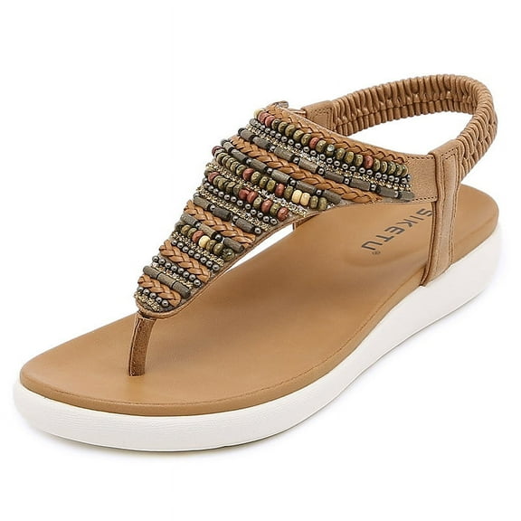 Women Sandals Simple Light Rome Rhinestone Sandals Female Casual Anti-slip Flat Summer Shoes