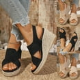 thumbnail image 1 of Women Sandals Under $15, Xunlbb Fashion Women Casual Round Head Comfy Sandals Beach Casual Shoes(Black,Size:36), 1 of 9