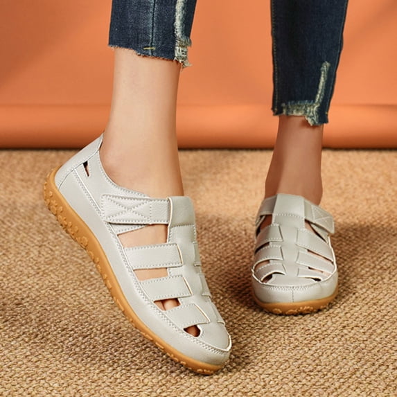 Women Sandals Under $15, Xunlbb Women's Fashion Casual Spring New Beach Round Toe Thick-Soled Sandals(Gray,Size:42)