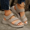 thumbnail image 1 of Women Sandals Wedge Flatform Open Toe Ankle Straps Peep Toe Solid Color High Heel Shoes for Women Casual Outdoor Beach Vacation Holiday Fashion Beige 36, 1 of 8