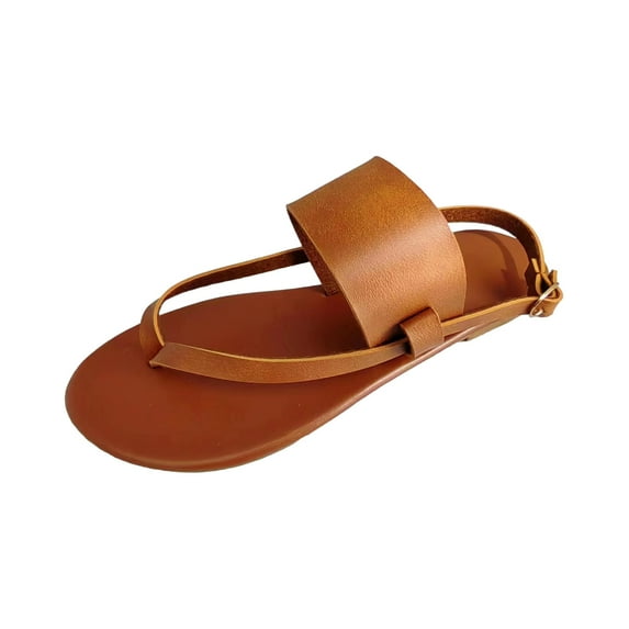 Women Sandals clearance for Juebong Flat Thong Sandals for Women Girls Dressy Summer - Open Toe T-Strap Gladiator Sandals - Comfortable Slip On Strappy Spring Summer Shoes