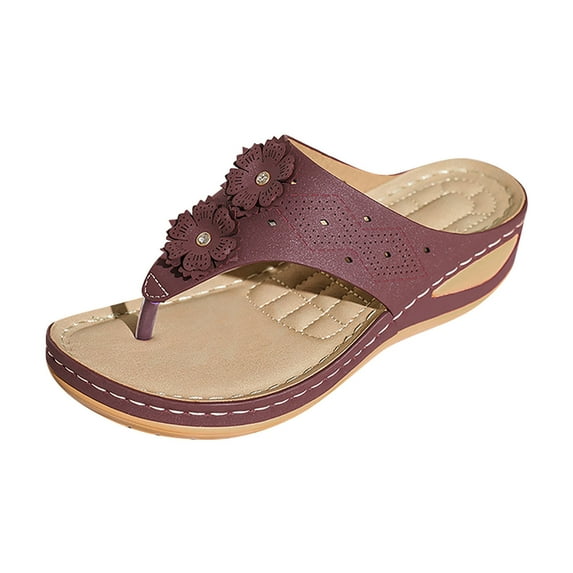 Women Sandals clearance for Juebong Orthopedic Sandals for Women, Women Walking Slippers with Arch Support Anti-Slip Breathable Sandal Vintage Slip On Flip Flops Sandals Women Dressy Summer Flat