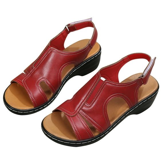 Women Sandals clearance for Juebong Orthopedic Sandals for Women, Women Walking Slippers with Arch Support Anti-Slip Breathable Sandal Vintage Slip On Sandals Women Dressy Summer Flat