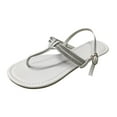 thumbnail image 1 of Women Sandals clearance for Juebong Women's Flat Sandals, Women Flip Flops with Clip Toe RingBeadeed Rhinestone Crystal Jeweled Sandal Shoes for Summer Beach Oceanside Holiday Outdoor, 1 of 4
