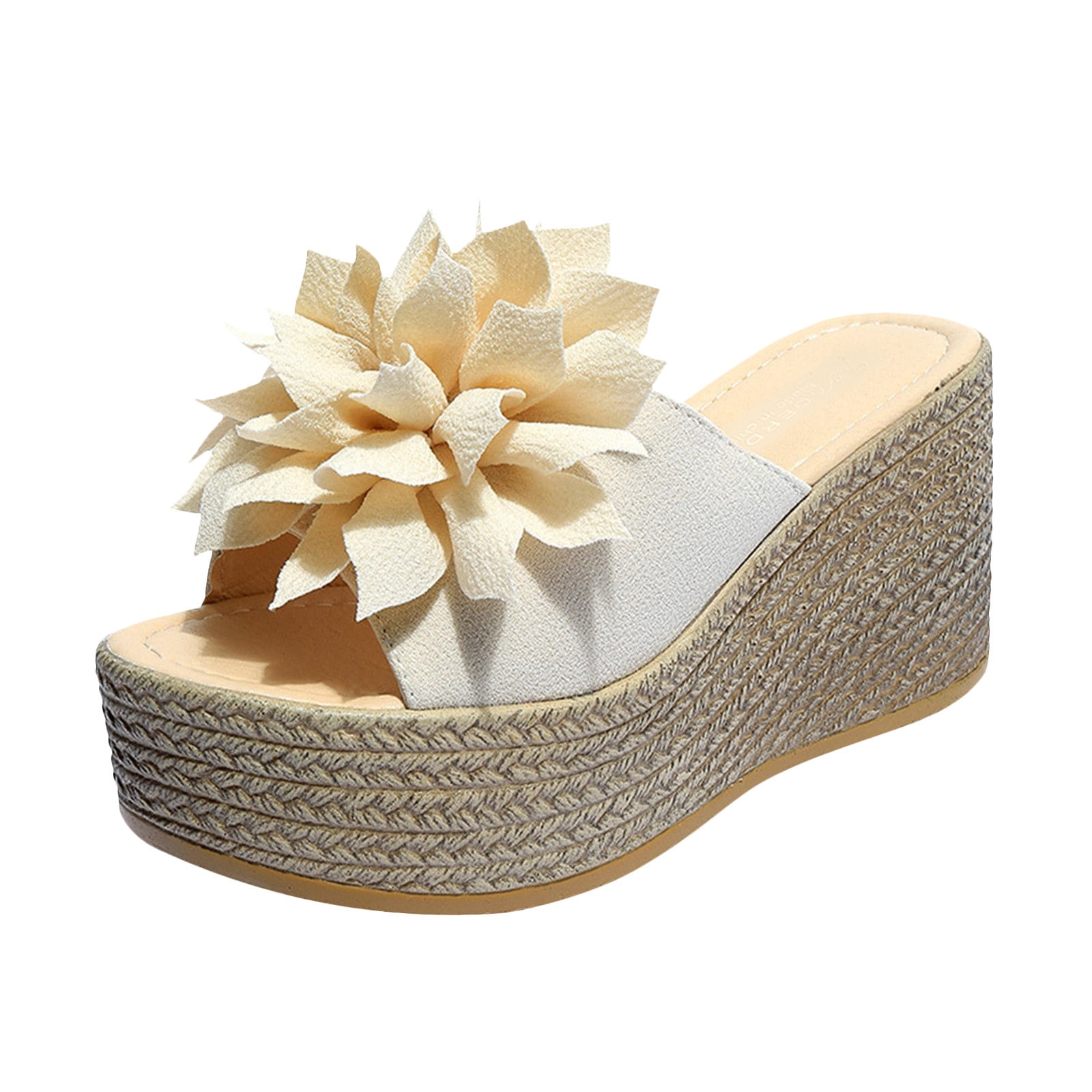 Vacation Shoes Women Coutgo Women's Platform Wedge Espadrille Sandals - Slingback Closed Toe Straps, Slip-On Comfort Summer Shoes Coutgo Shoes-998412