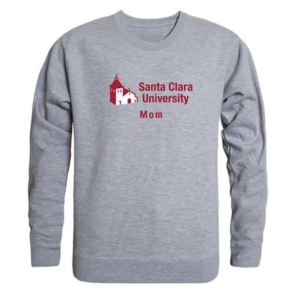 Women Santa Clara Broncos Mom Crewneck Fleece, Heather Grey - Large