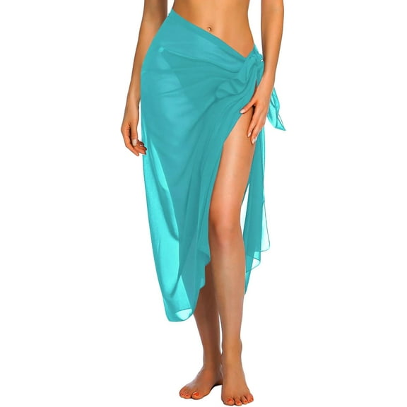 Women Sarong Swimsuit Coverups Chiffon Long Bikini Wraps Sheer Beach Bathing Suit Cover Up