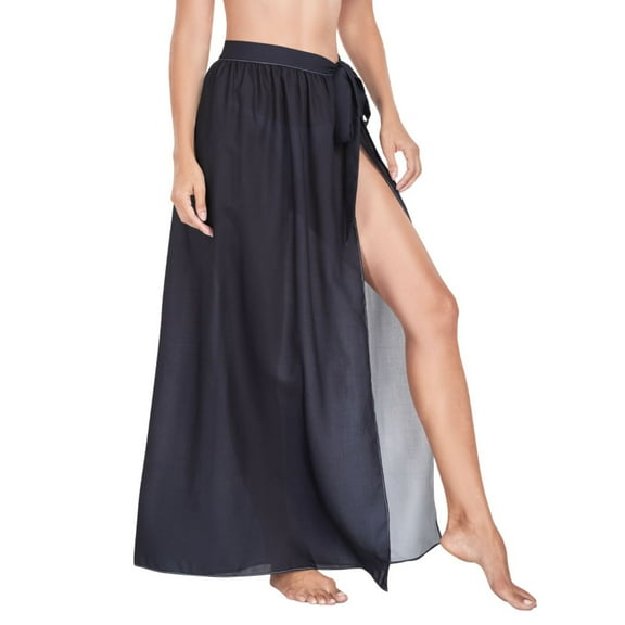 Women Sarong Wraps Black Swimsuit Beach Pareo Bikini Coverups Skirt L