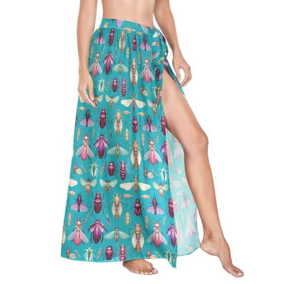 Women Sarong Wraps Insect Swimsuit Beach Pareo Bikini Coverups Skirt L