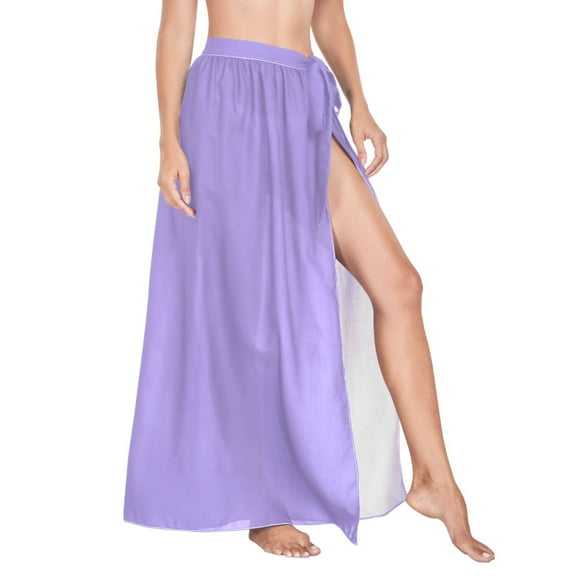 Women Sarong Wraps Lavender Purple Swimsuit Beach Pareo Bikini Coverups Skirt M