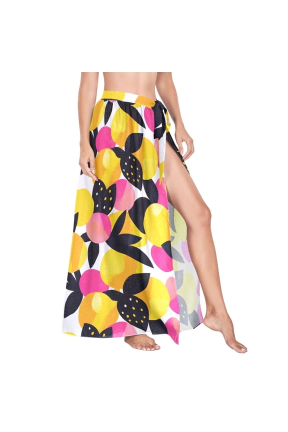 Women Sarong Wraps Leaves Artistic Swimsuit Beach Pareo Bikini Coverups Skirt M