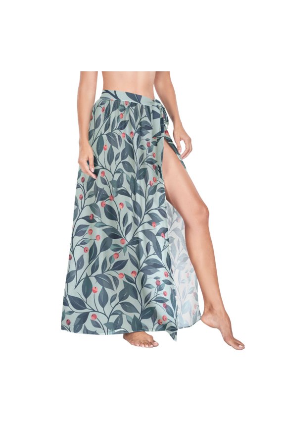 Women Sarong Wraps Leaves Swimsuit Beach Pareo Bikini Coverups Skirt L