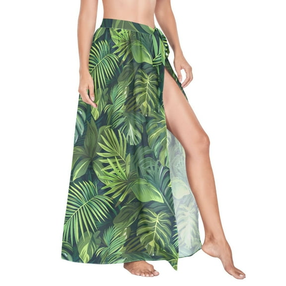 Women Sarong Wraps Palm Leaf Plant Swimsuit Beach Pareo Bikini Coverups Skirt L