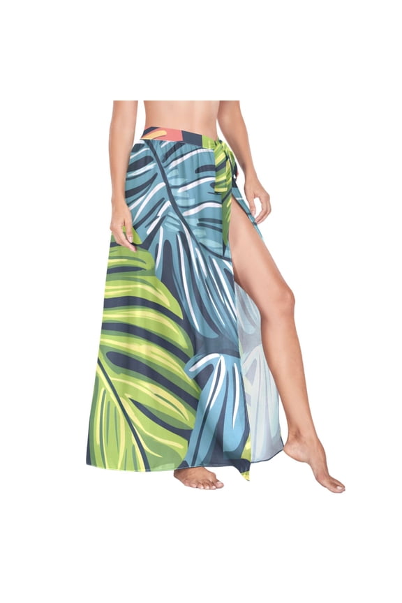 Women Sarong Wraps Palm Leaf-e5 Swimsuit Beach Pareo Bikini Coverups Skirt M