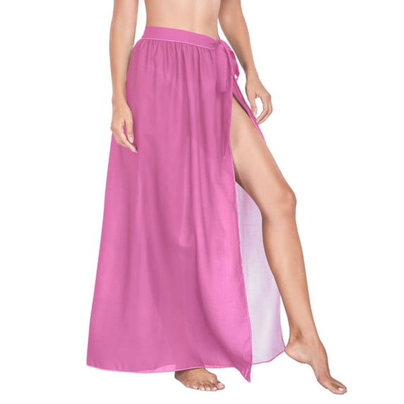 Women Sarong Wraps Pink Background Swimsuit Beach Pareo Bikini Coverups Skirt M