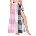 thumbnail image 1 of Women Sarong Wraps Soft Checkered Swimsuit Beach Pareo Bikini Coverups Skirt M, 1 of 7