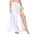 thumbnail image 1 of Women Sarong Wraps White Swimsuit Beach Pareo Bikini Coverups Skirt L, 1 of 7