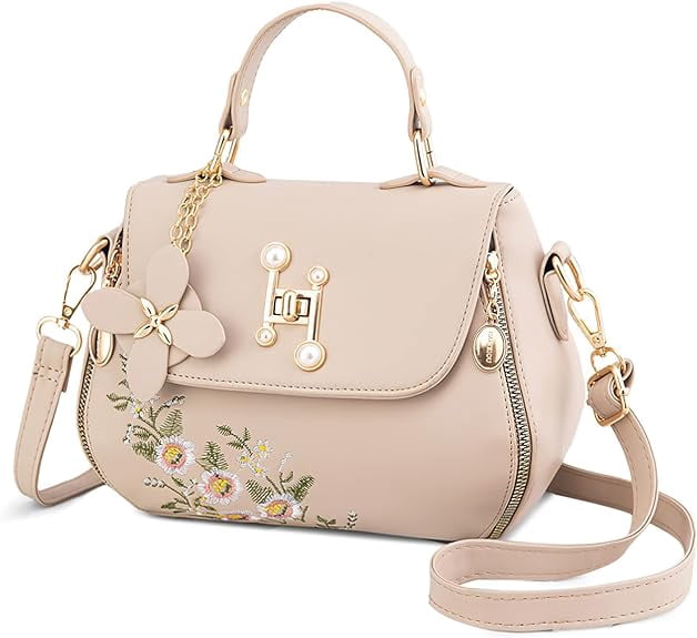 Women Satchel Bags Handle Shoulder Handbags and Purses Pockets Zipper Leather Crossbody Bags