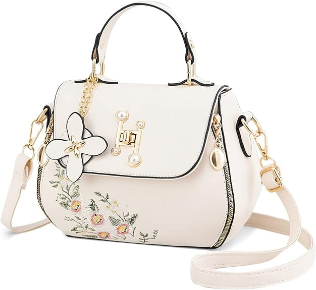 Women Satchel Bags Handle Shoulder Handbags and Purses Pockets Zipper Leather Crossbody Bags