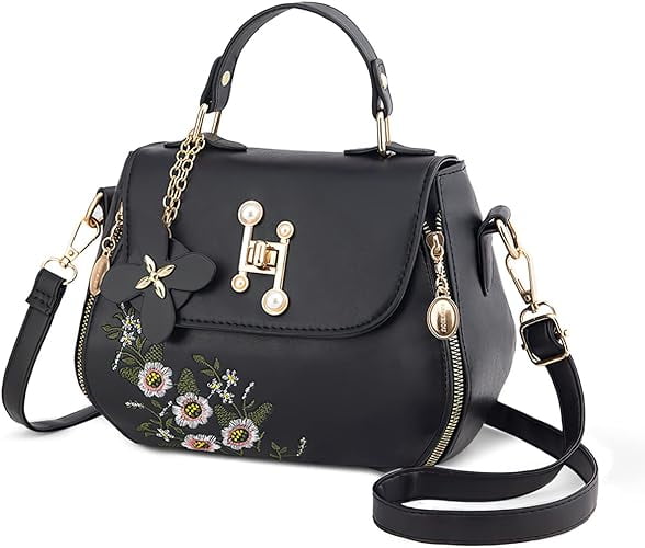Women Satchel Bags Handle Shoulder Handbags and Purses Pockets Zipper Leather Crossbody Bags