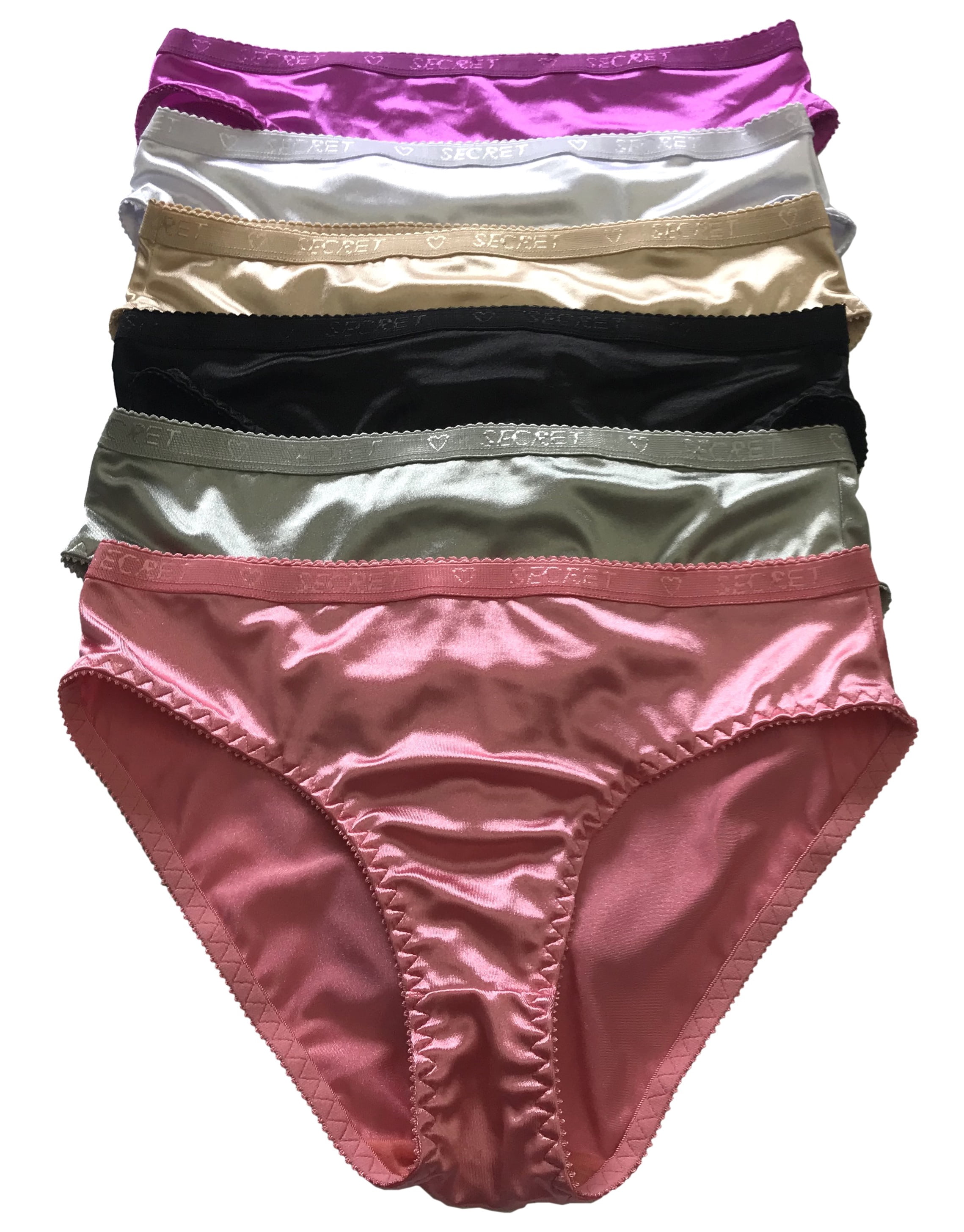 Women Satin Bikini 12 pack of Plain Satin Underwear, Size L (P960) 