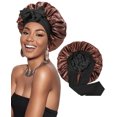 thumbnail image 1 of Women Satin Bonnet Silk Hair Reversible Bonnets Hair Wrap for Sleeping Cap with Tie Band, 1 of 3