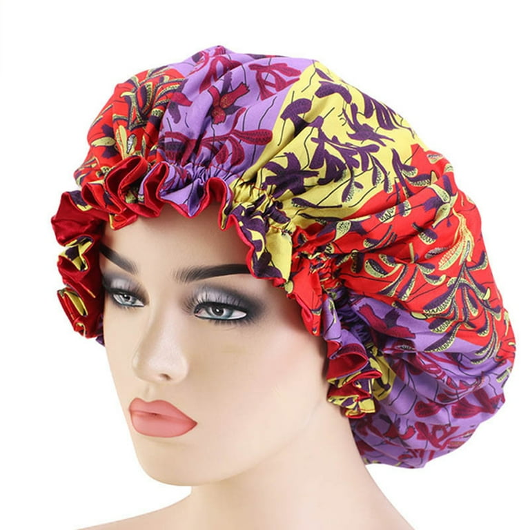 Floral Large Satin Sleep Cap Floral Large Satin Sleep Cap