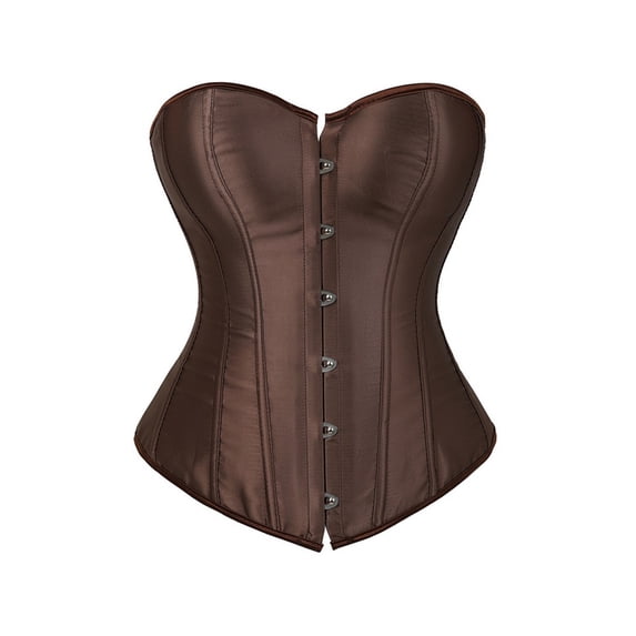 Women Satin Corset Bustiers Top Strapless Tight Waist Wrapped Lingerie Cincher Corselet Costume