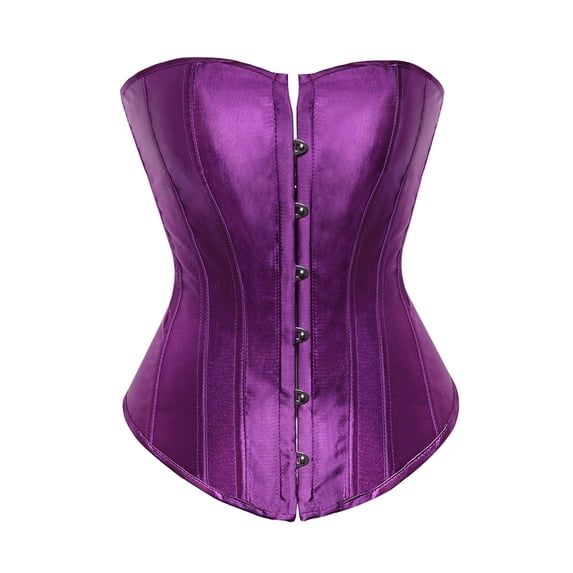 Women Satin Corset Bustiers Top Strapless Tight Waist Wrapped Lingerie Cincher Corselet Costume
