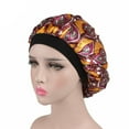 thumbnail image 1 of Women Satin Night Sleep Cap Hair Bonnet Hat Silk Head Cover Wide Elastic Band, 1 of 2