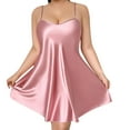 thumbnail image 1 of Women Satin Nightgown Lingerie Sleepwear Spaghetti Strap Criss Cross Satin Slip Dress Plus Size Mini Dress, 1 of 4