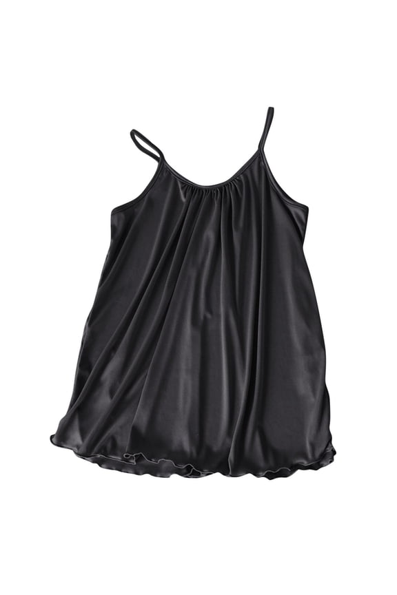 Women Satin Pajama Sleeveless U Neck Camisole Pleats Top Ruffle Tank Tops Summer Lightweight Breathable Pajamas Loose Fit Cami Trendy Elegant Tanks 2026 Casual Going Out Outfits